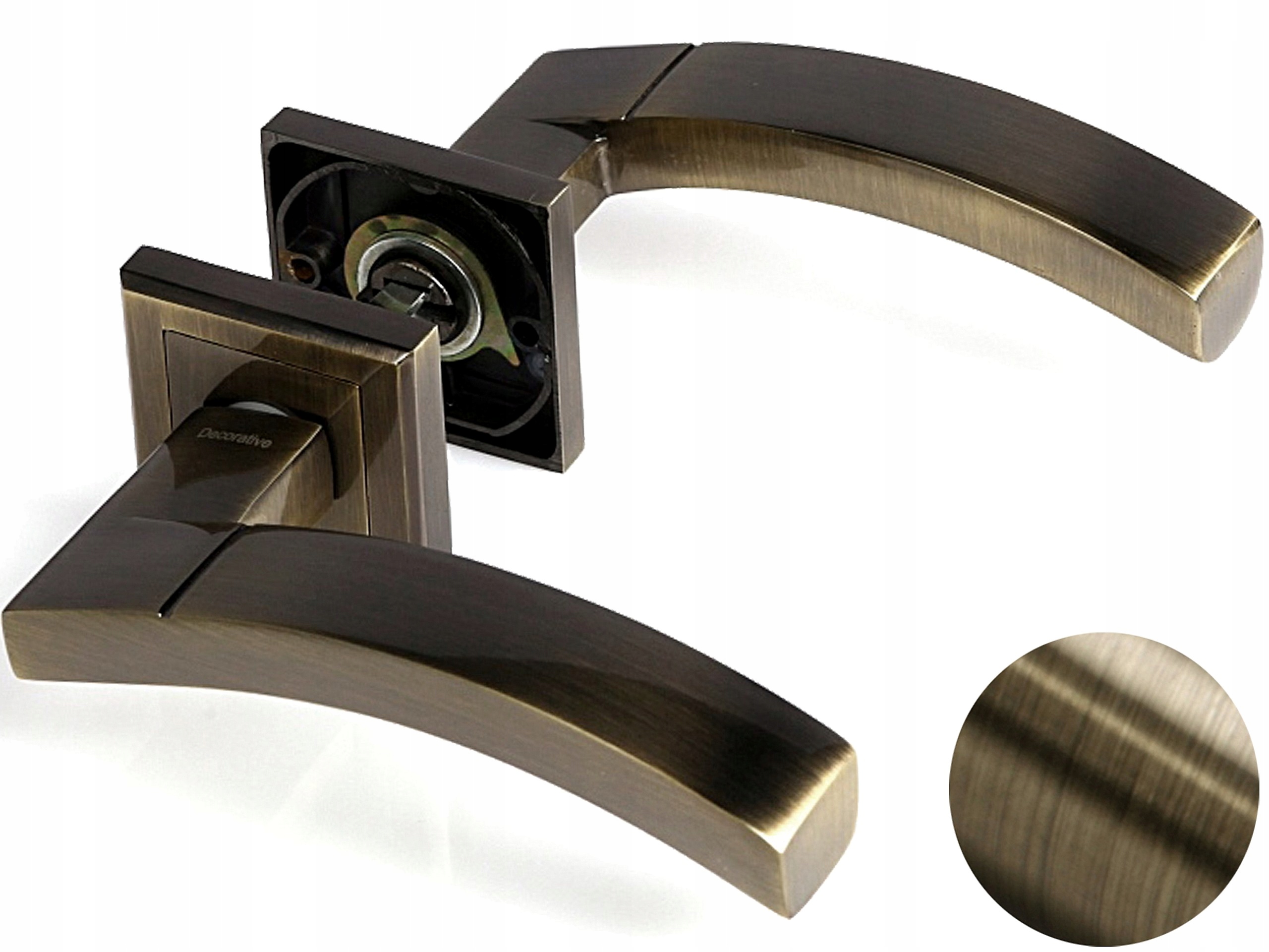 

Klamka Toronto do drzwi w kolorze złota Patyna