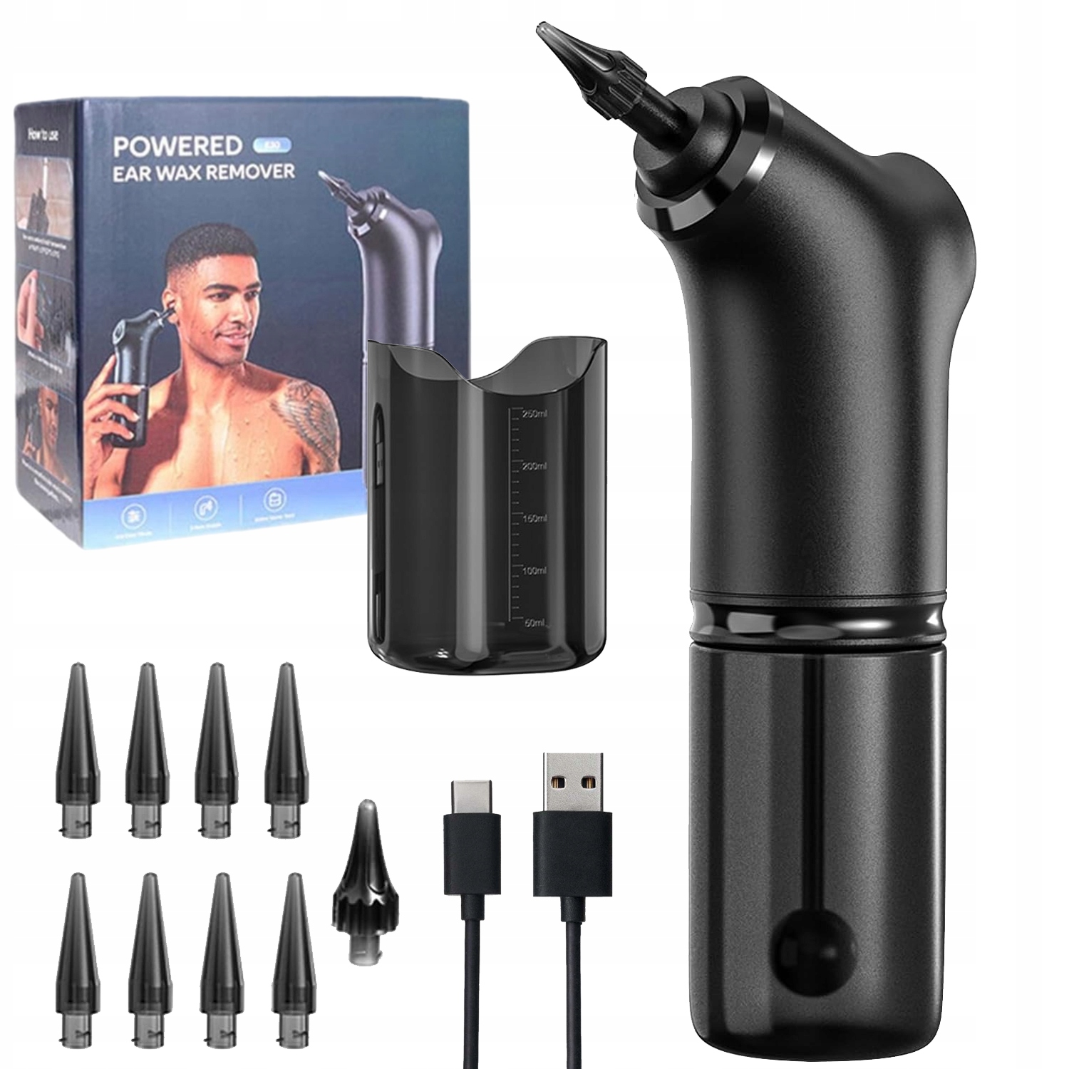 Bezprzewodowy Irygator Do Czyszczenia Uszu Płukania Woskowiny Ciepła Woda