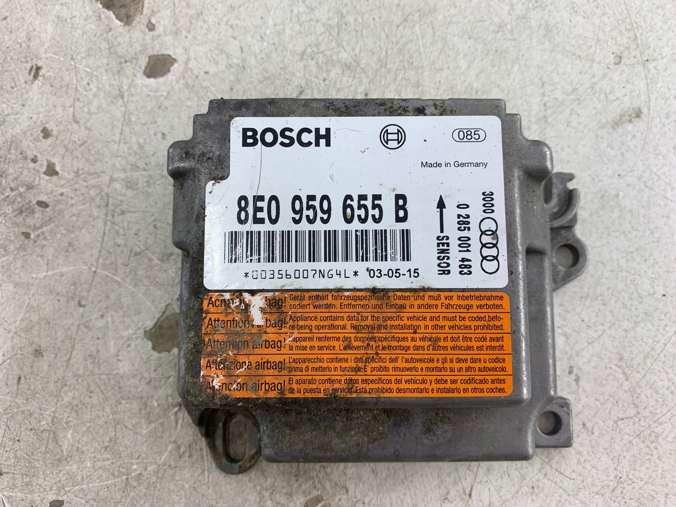 AUDI A4 B6 modulo SENSOR airbag airbag 8E0959655B