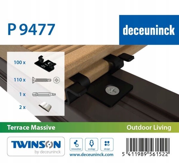 Montážny klip 9477 pre komorovú dosku Twinson Massive a Essential XL