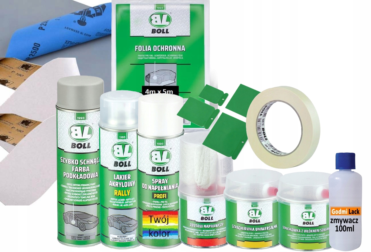 Boll Zestaw Lakier Samochodowy 2 Szpachle Żywica