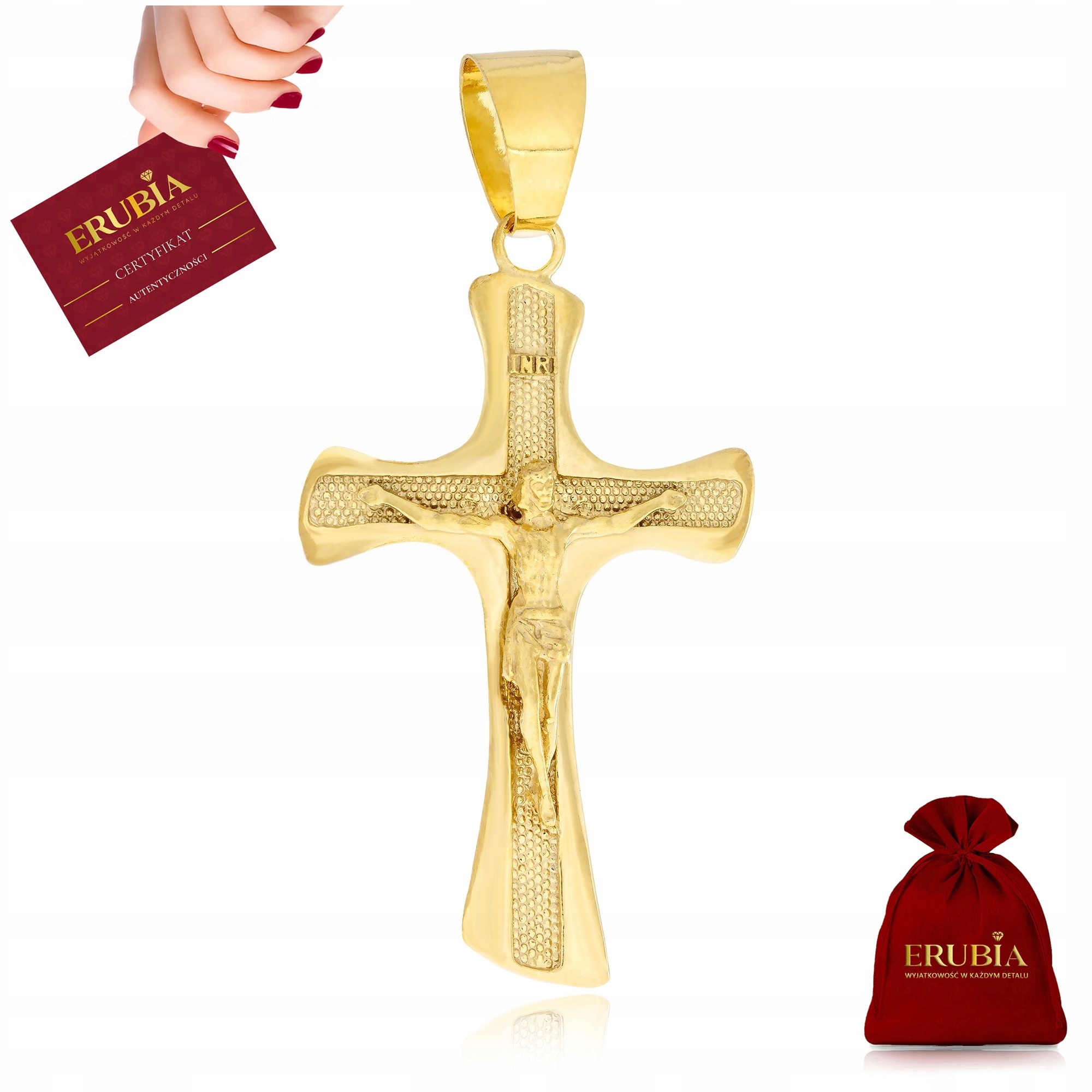 Velký Pánský Zlatý Křížek S Ježíškem Stříbro 925 Pozlacený Na Řetěz