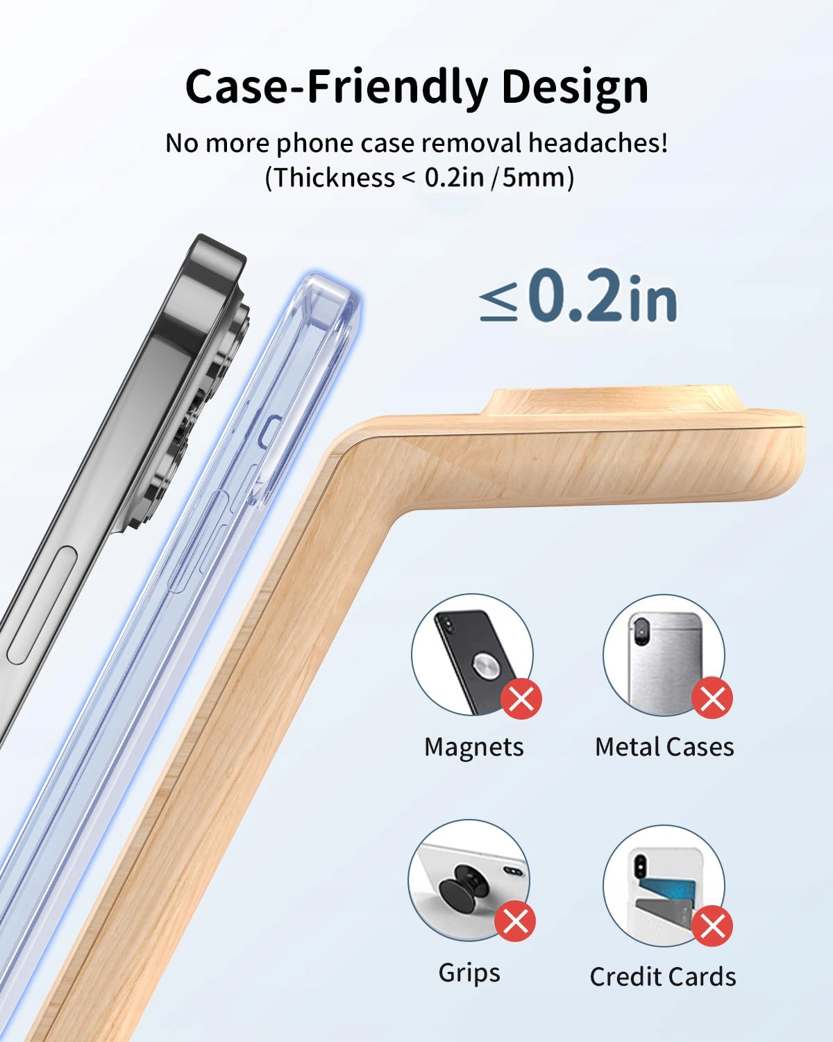 GEEKERA Bambusowa Bezprzewodowa Ładowarka Do iPhone Apple Watch AirPods — miniatura 3