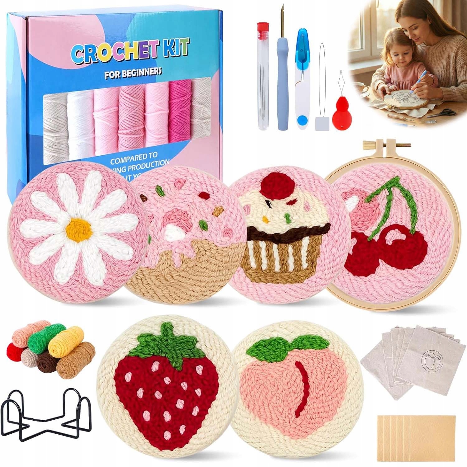 Sada Na Vyšívání S Mulinou 6 Ks Dárky Diy