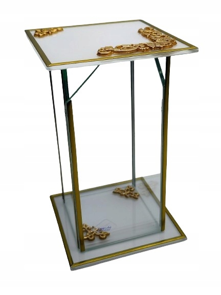 Sklo Šikmé Celoskleněné Bílo Zlaté Velký Ornament 1 Ks