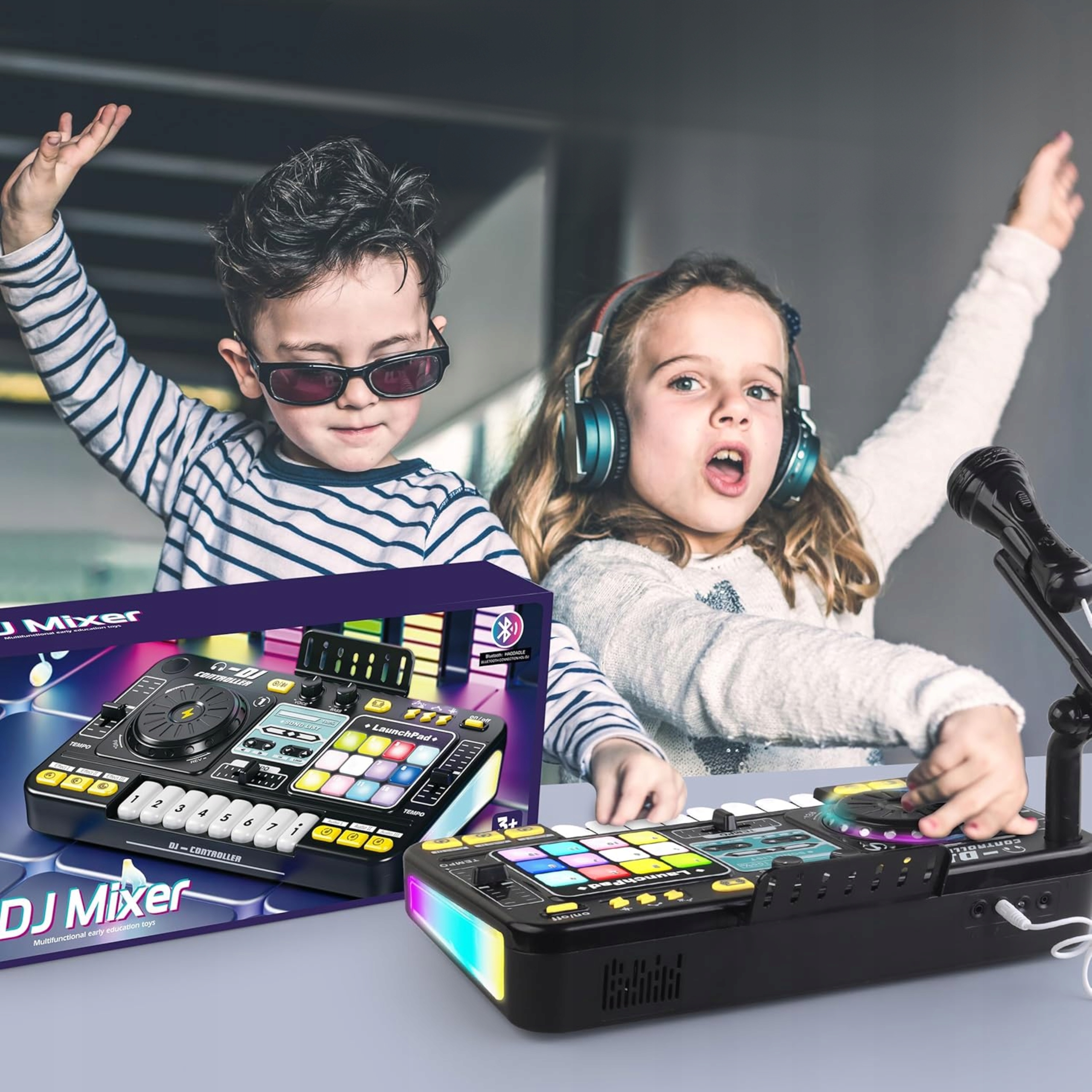 KEYBOARD PIANO FOR CHILDREN MICROPHONE DJ GIFT CONSOLE MIXER DJ LED Manufacturer code 5908249835689