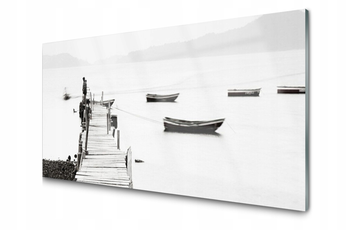 

Panel szklany dekor Most Łódki 140x70 + Klej