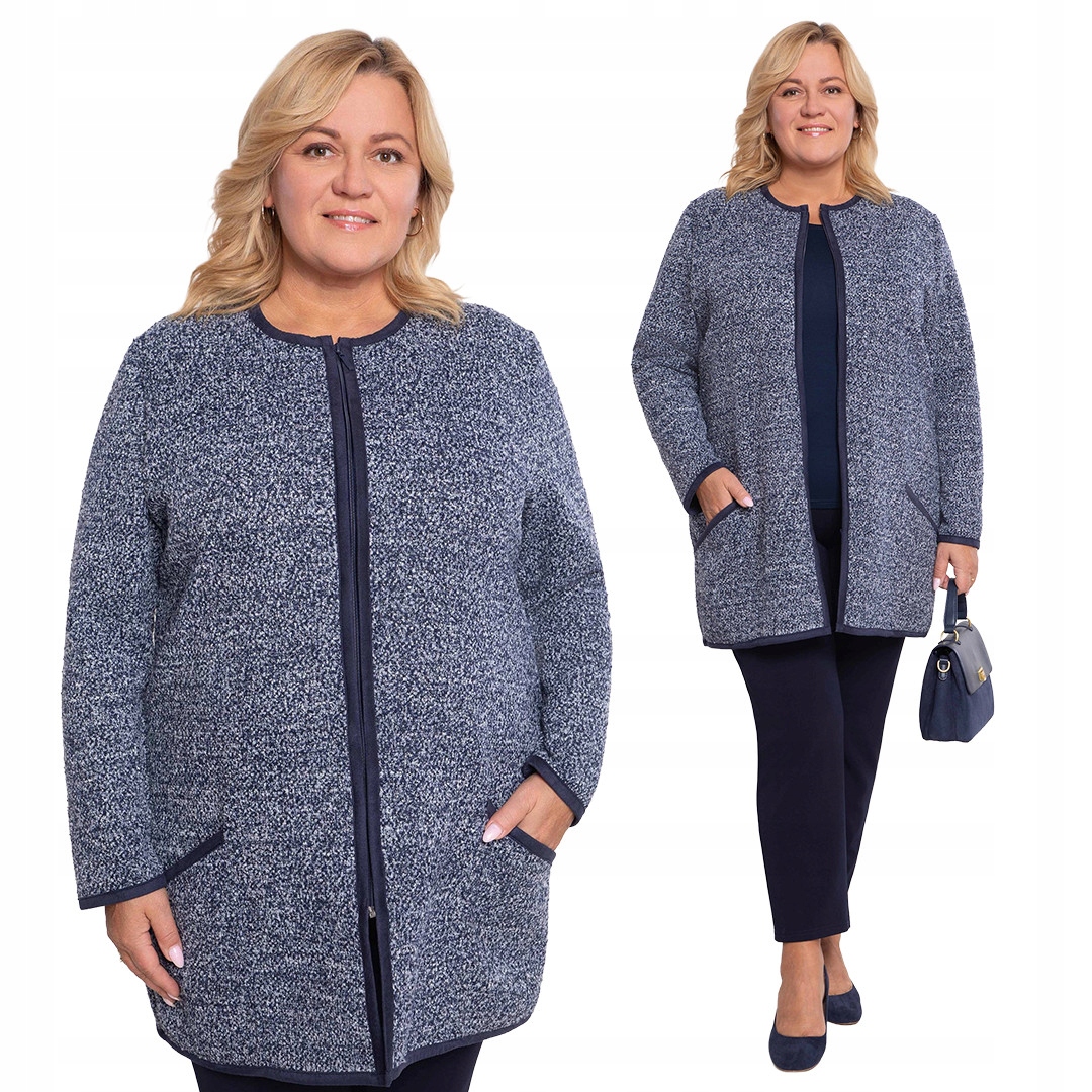 Modro-bílý svetr plus size velikost 54