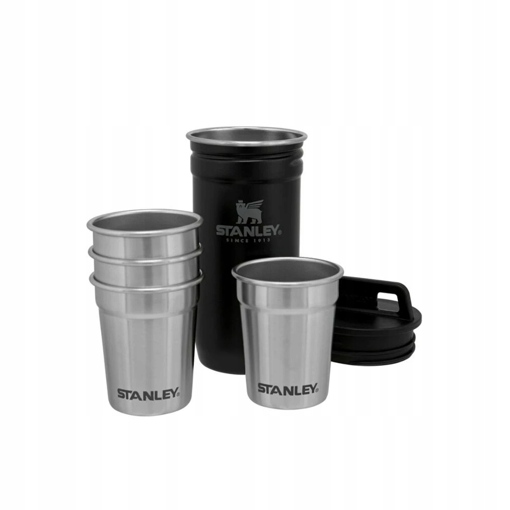 Kieliszki Metalowe w Etui Adventure 4 x 60 ml Matte Black Stanley
