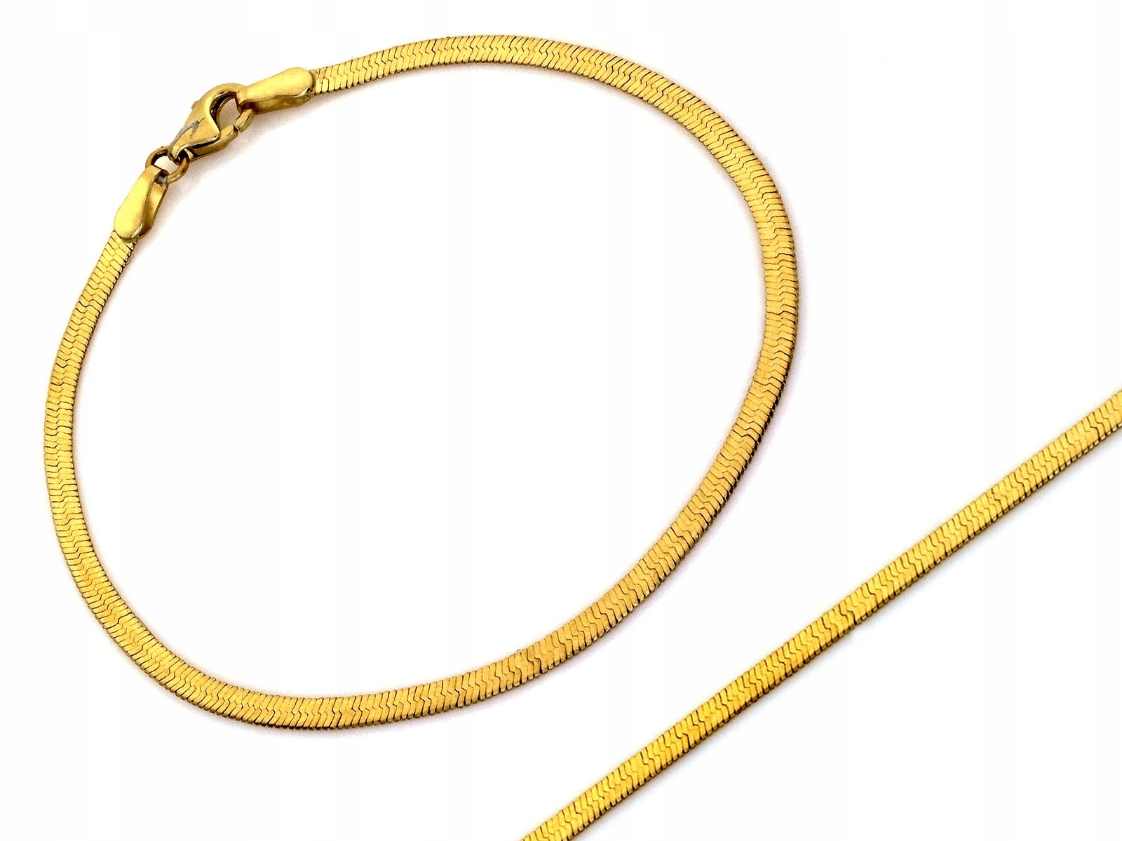 Zlatý náramek 585 14k, široká vazba, páska bez kamenů, 19 cm elegantní