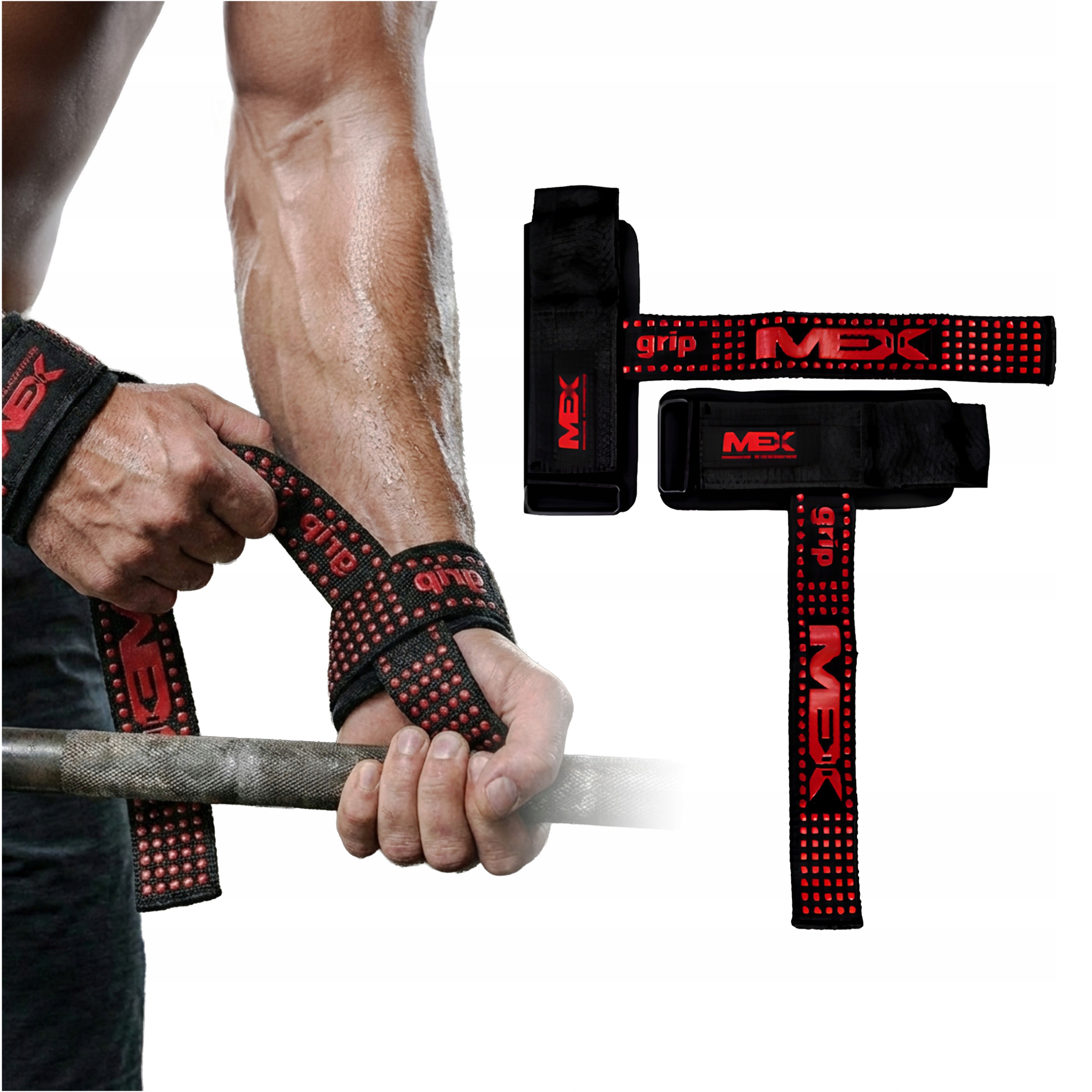 Paski Treningowe Lifting Straps Chwyt Siłownia 4cm x 56cm Mex