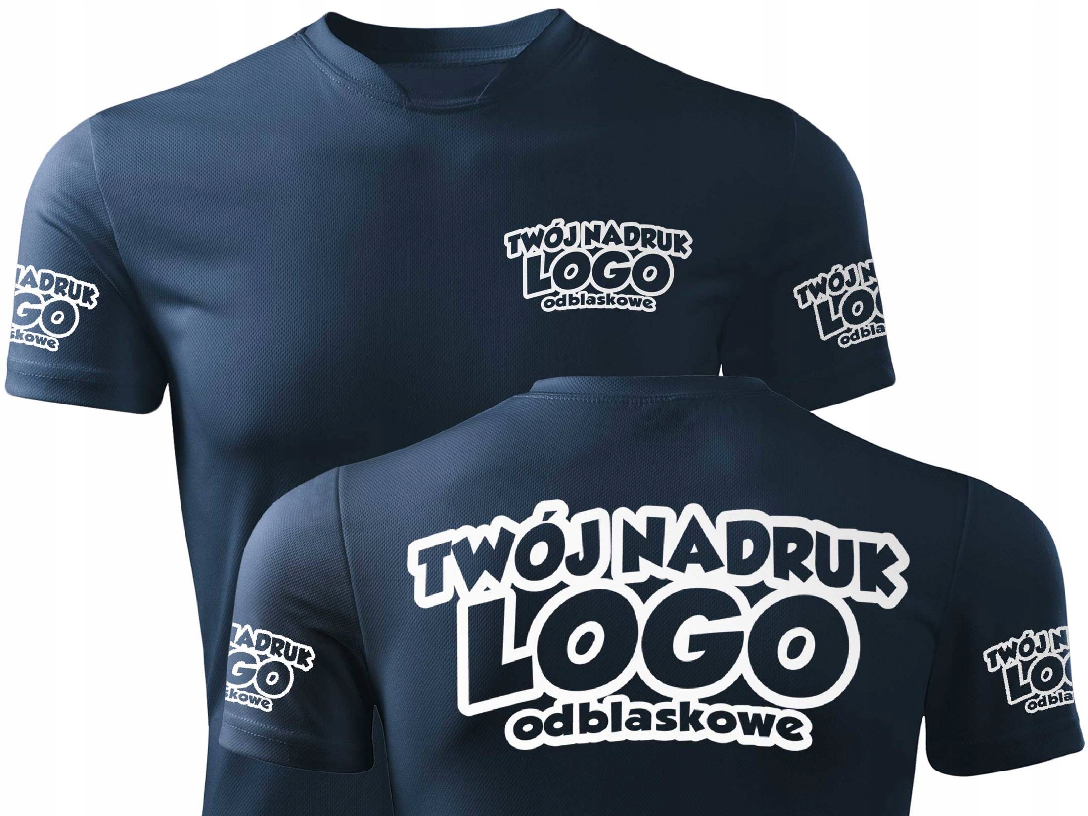 

Oddychający T-shirt sportowy Swój Napis Logo