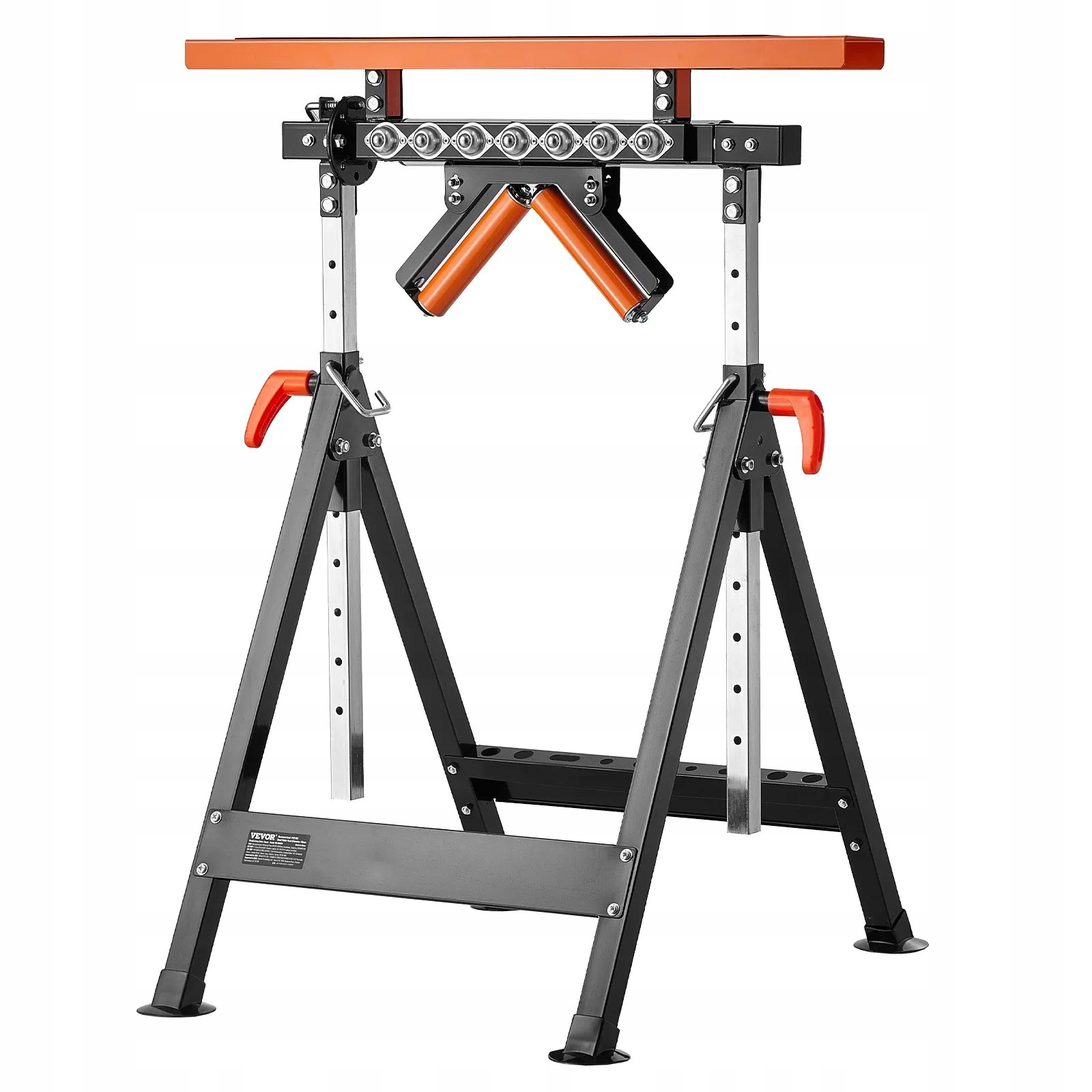 Valčekový stojan 4v1 200 kg, nastaviteľný, skladací, pre pílu a stolárske práce