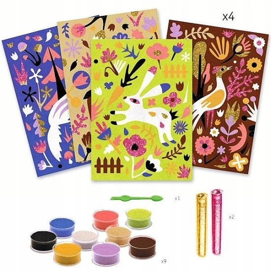 Zestaw artystyczny Leśny Świat piasek brokat DJECO Płeć chłopcy