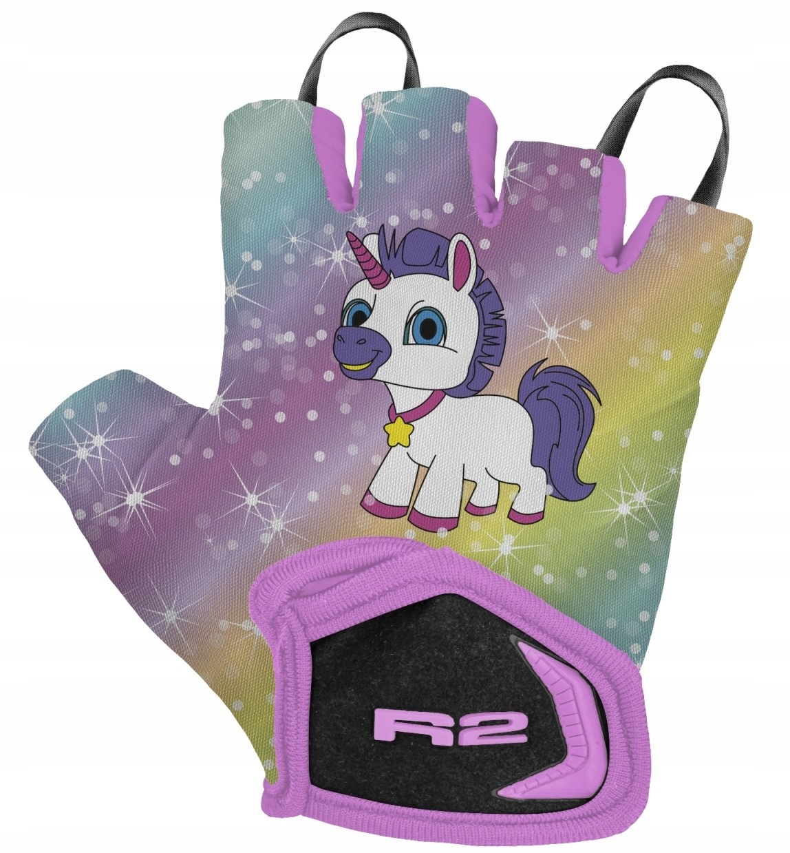 Dětské cyklistické rukavice R2 Voska jednorožec, Věk 3+