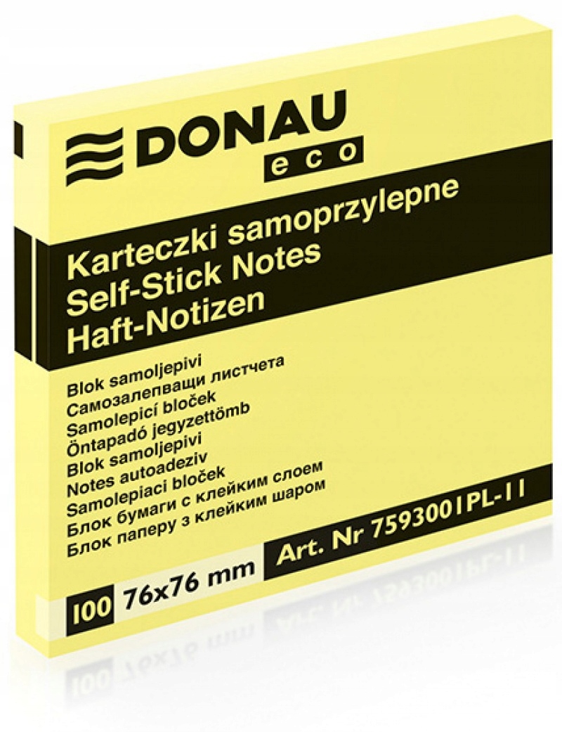 

Karteczki Donau 76x76mm (1x100) eco żółte