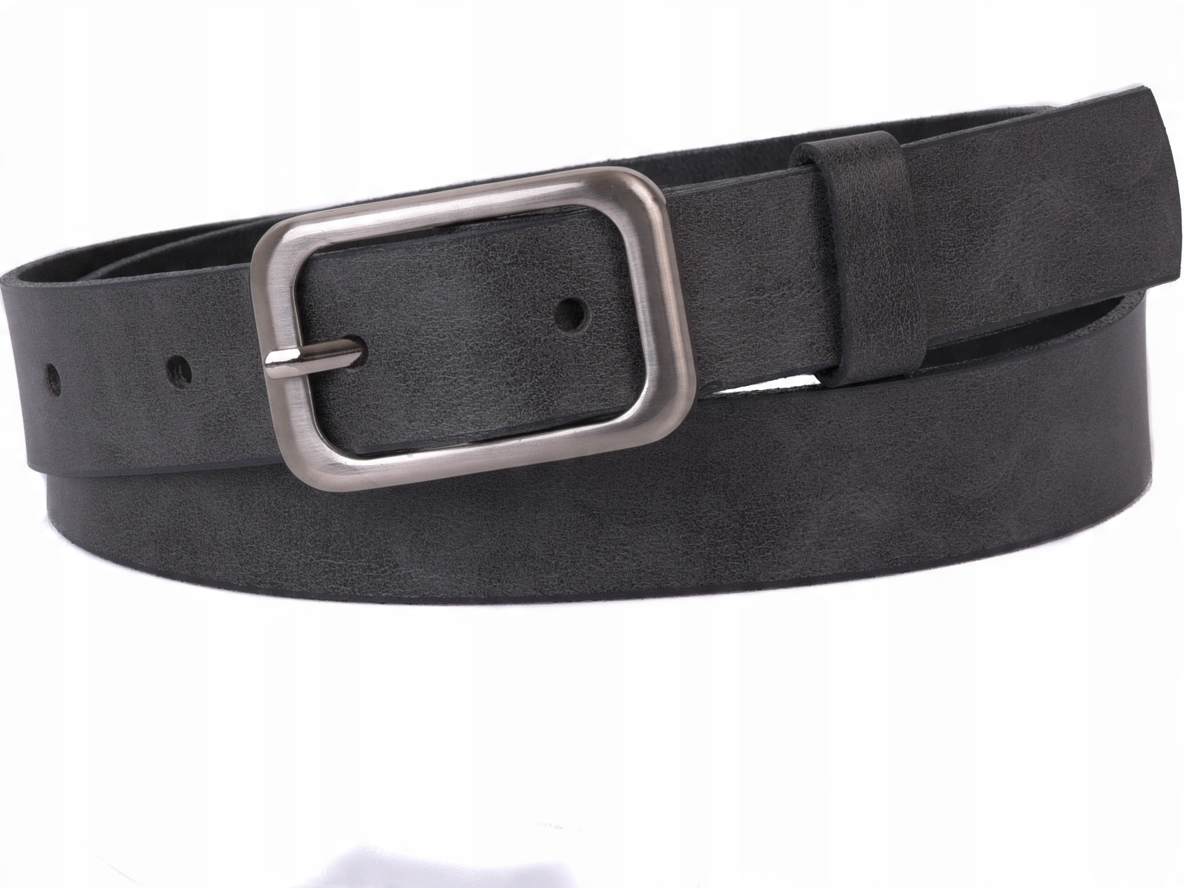 

Damski Skórzany pasek 3cm Grafitowy |90obw