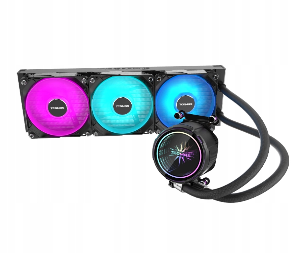 Chłodzenie wodne Aio Tcomas LA200 360 Argb 2600RPM 3x120mm Intel Amd Czarne