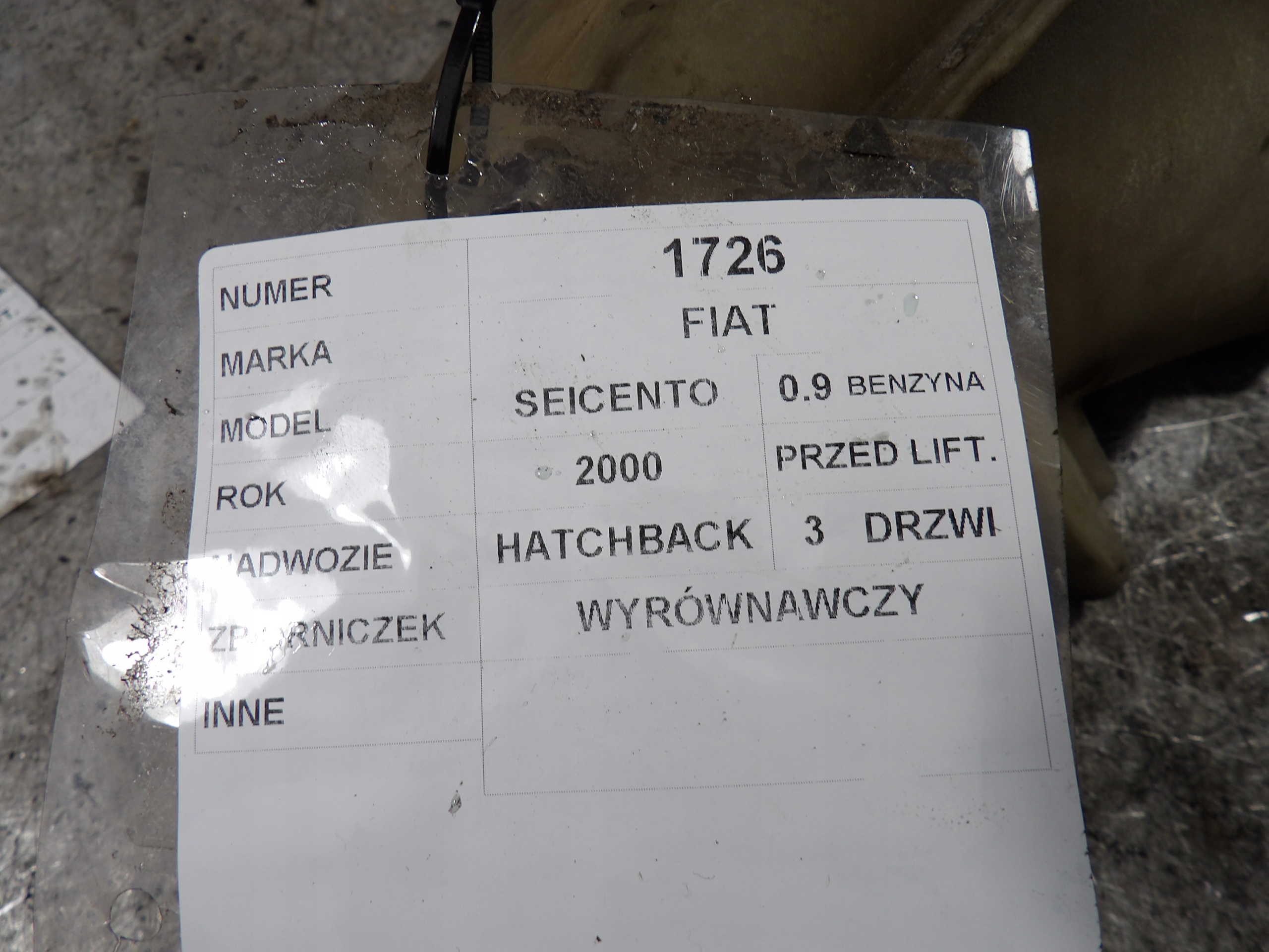 Fiat Seicento Scheibenwaschbehälter