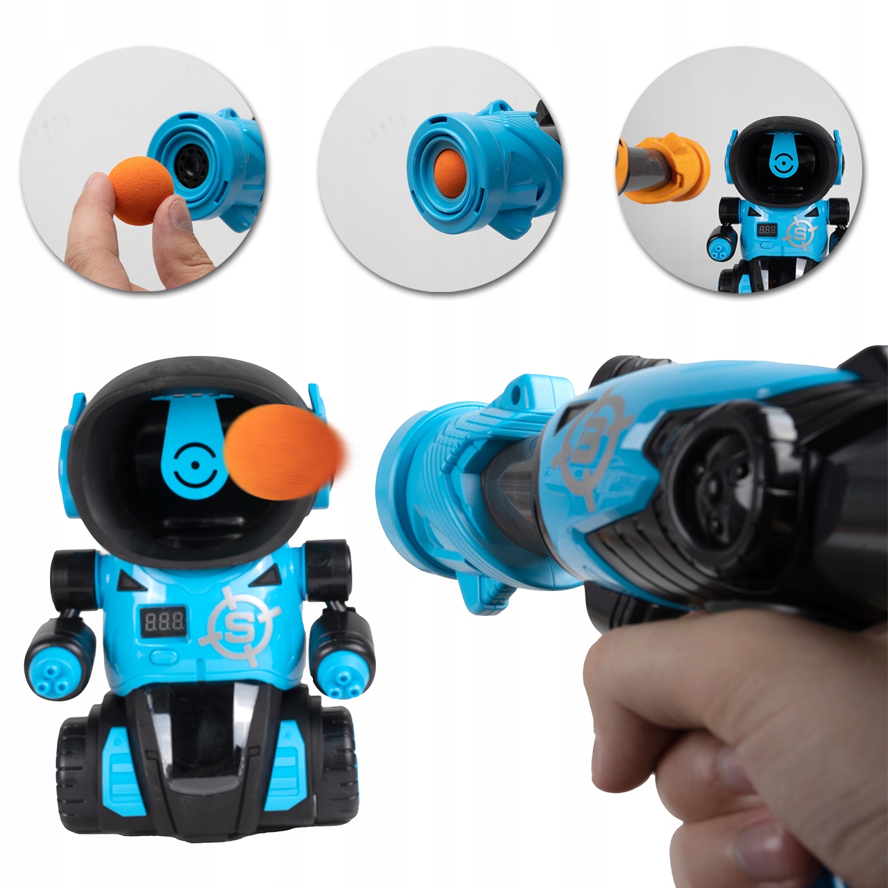 ROBOT GRA STRZELANIE DO CELU PISTOLET LICZNIK LCD Minimālais spēlētāju skaits 1