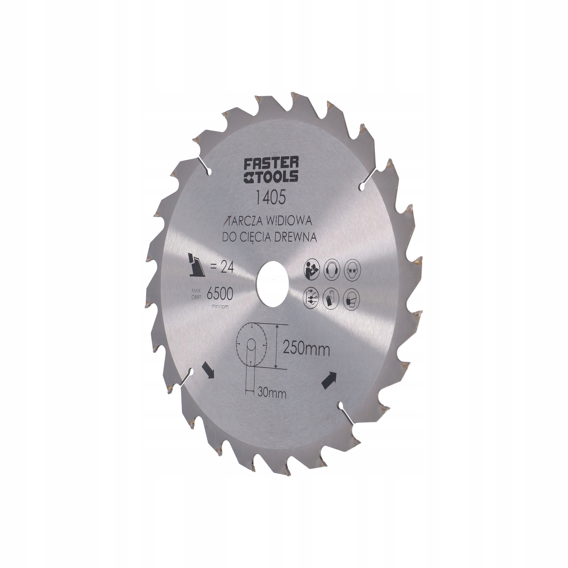 

Tarcza widiowa do drewna 250 x 30 mm 24 zęby Faste