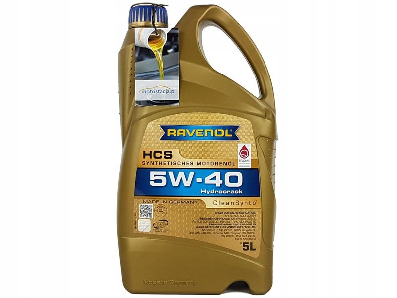 

Ravenol Hcs 5W40 Cleansynto Acea A3/B4 Api Sn 5L