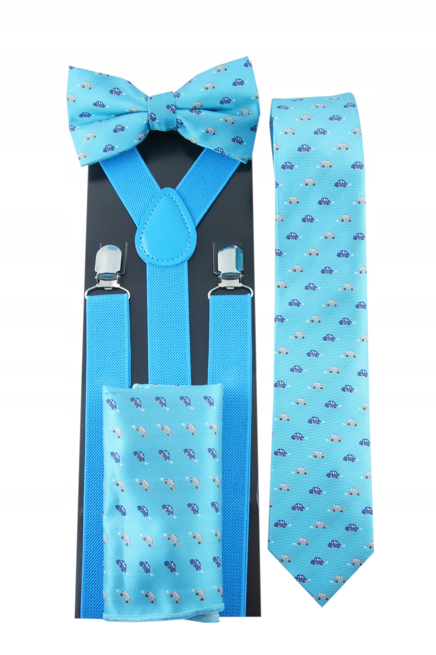 Szelki do spodni UNISEX regulowane powyżej 120cm wzrostu TURKUSOWE Odcień turkusowy