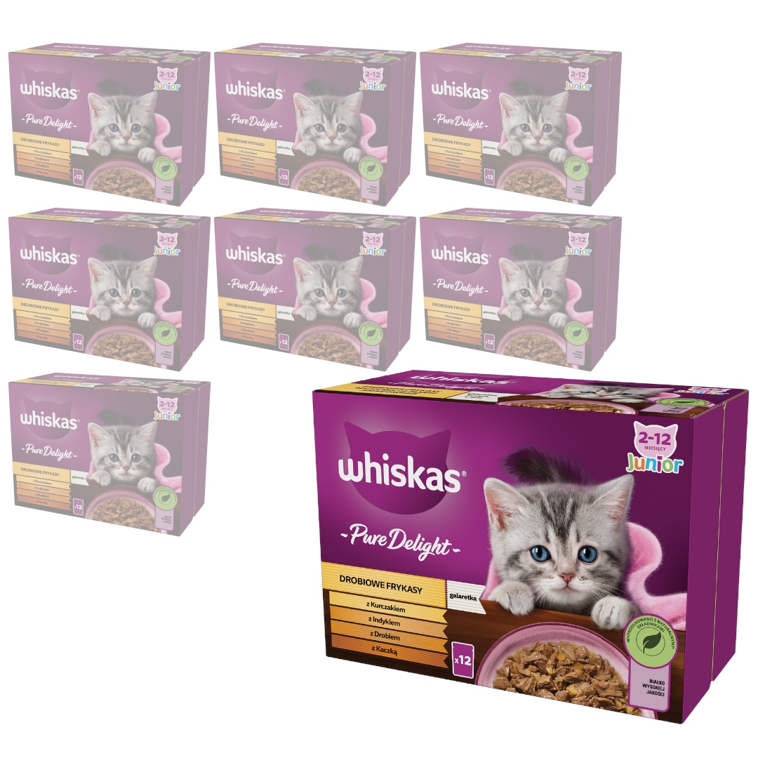 Levně Whiskas Junior Drůbeží Hody Želé Vlhké Krmivo pro koťata 96 x 85 g