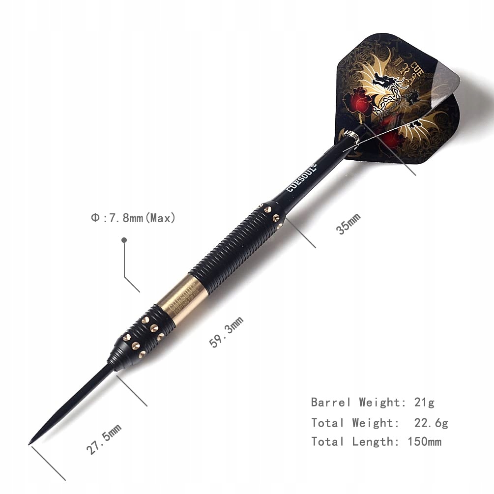 CUESOUL DRAGON DELUXE MOSIĘŻNE RZUTKI STALOWE 21G F2303-L — miniatura 2