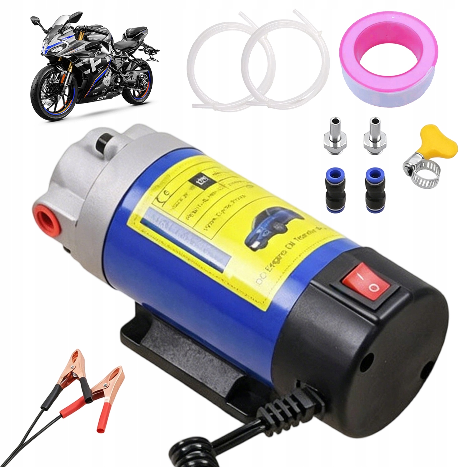 Elektrická Olejová Pumpa 12V 100W 1-4 L/min S Hadicemi 100 CM