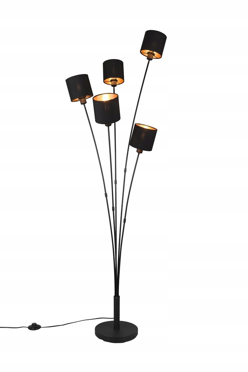Rl Stojacia podlahová lampa Tommy čierna, 5xE14, 163 cm