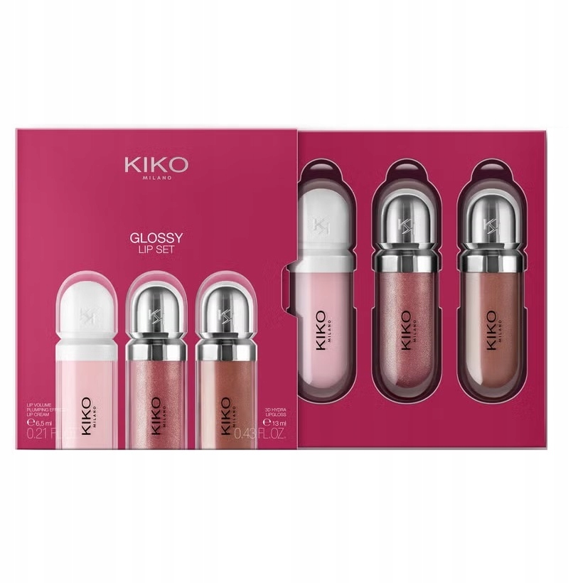 Kiko Milano Glossy Lip błyszczyk 2x6.5ml krem do ust 6.5ml Beauty Set
