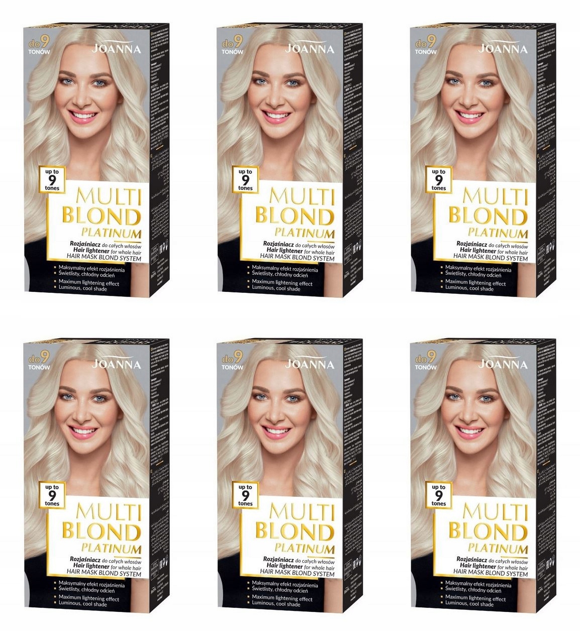 Joanna Blond Platinum rozjasňovač 9 tónů 6 ks
