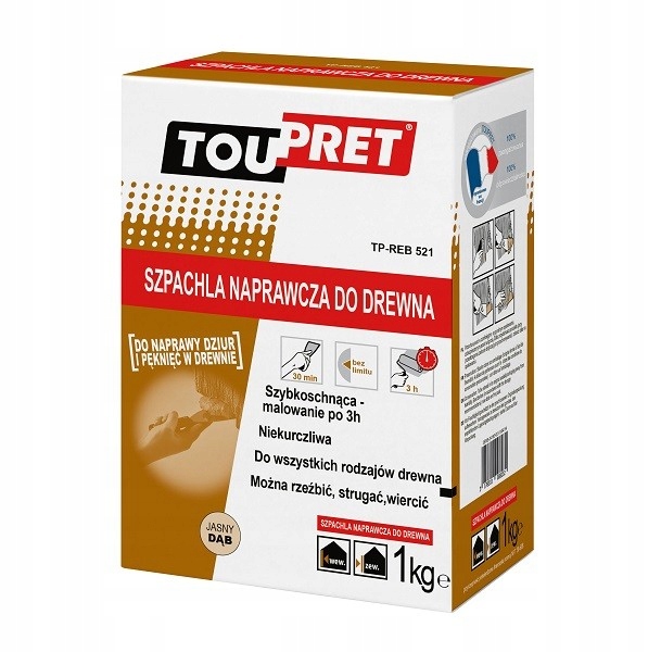 

Francuska Szpachla Naprawcza do Drewna Toupret 1kg