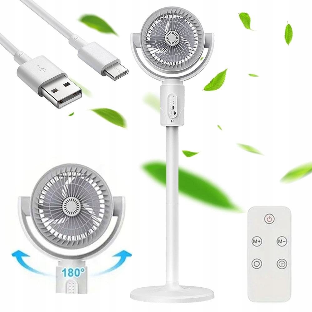 Ventilátor Stojící Větrník Velký Výkonný 50W Do Obývacího Pokoje Automatické Otáčení 180