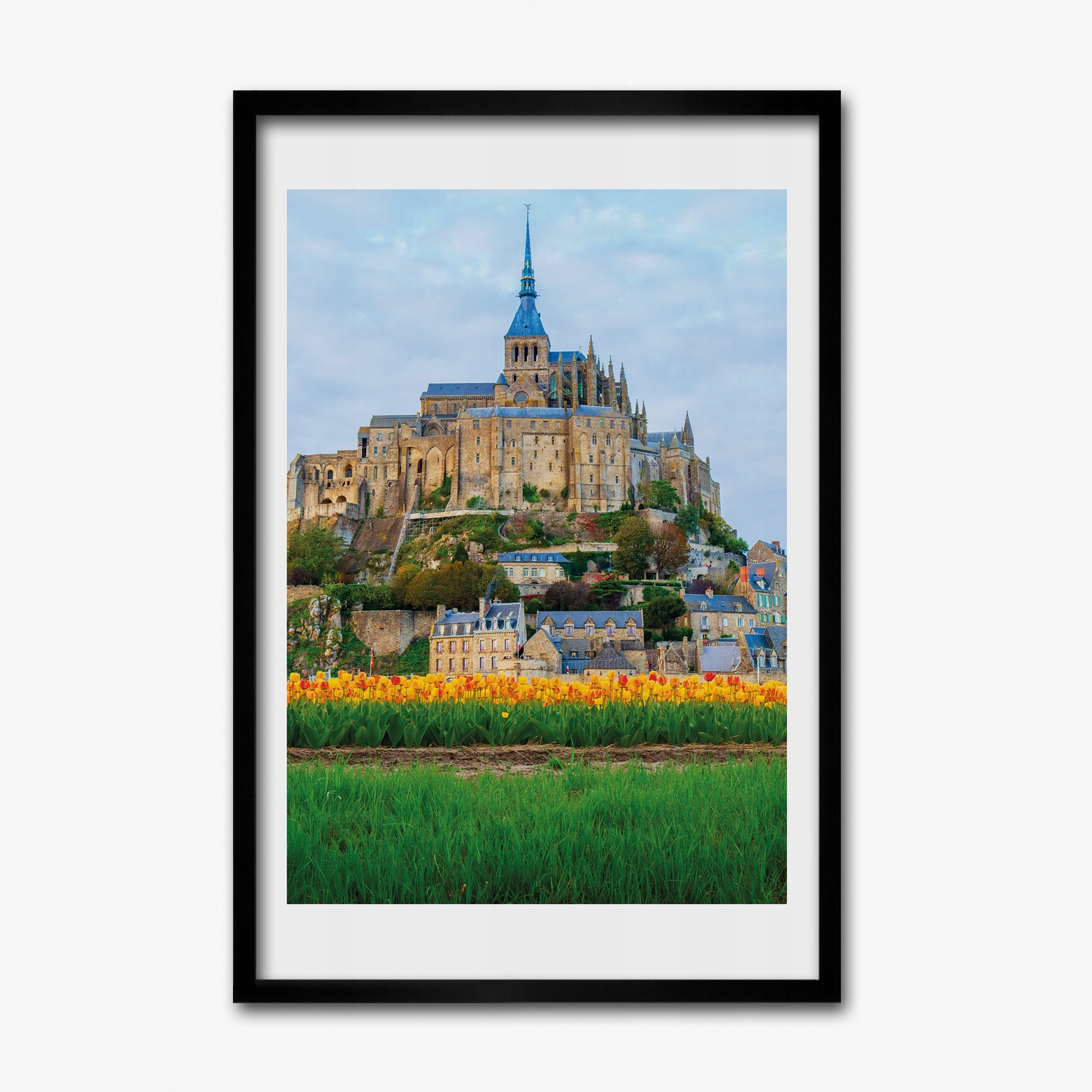 Nástěnný obraz rám Mdf Zámek květiny pohled 40x60