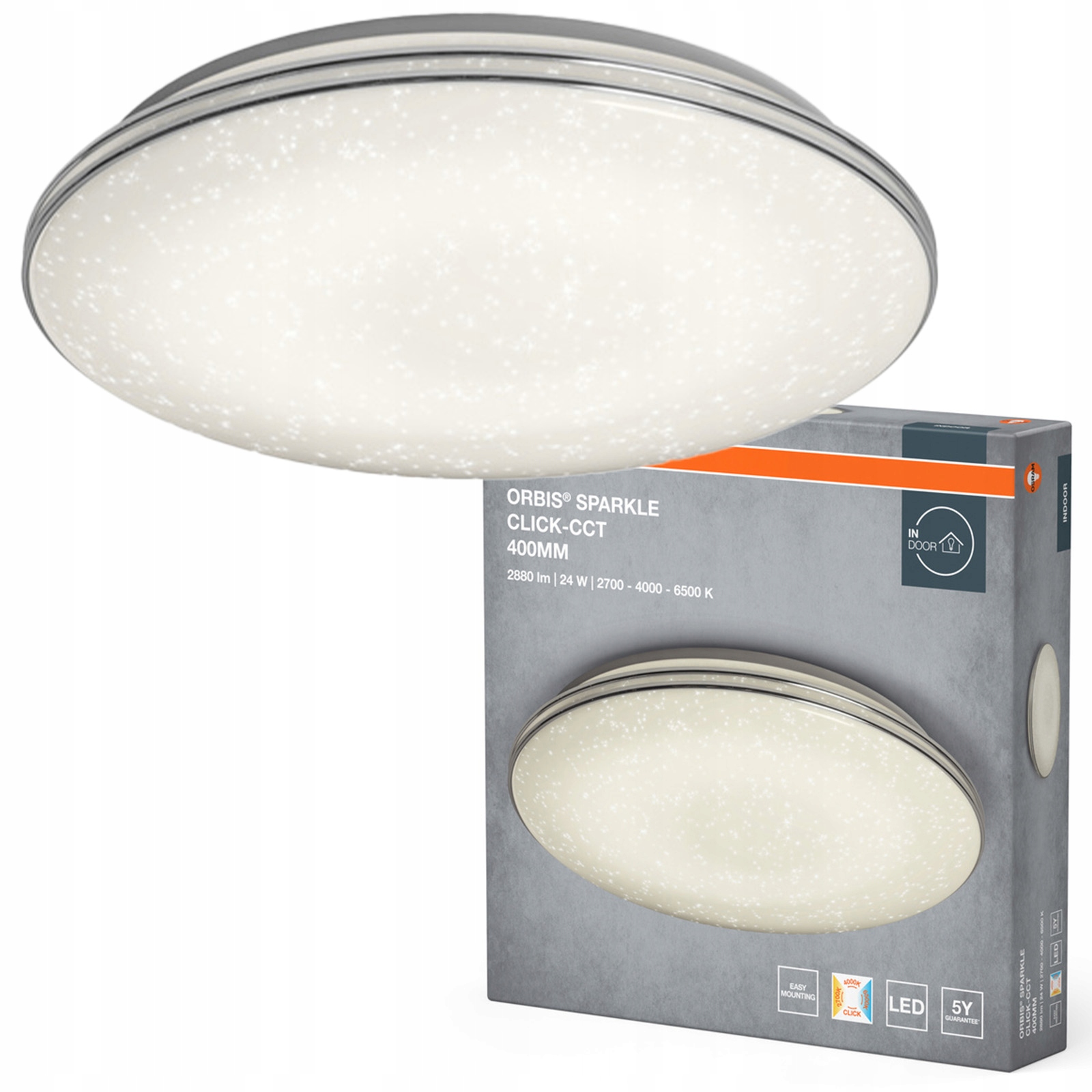 Stropné Svietidlo Led nástenné svietidlo 24W 2000lm 2700-6500K Cct Biely Orbis Osram
