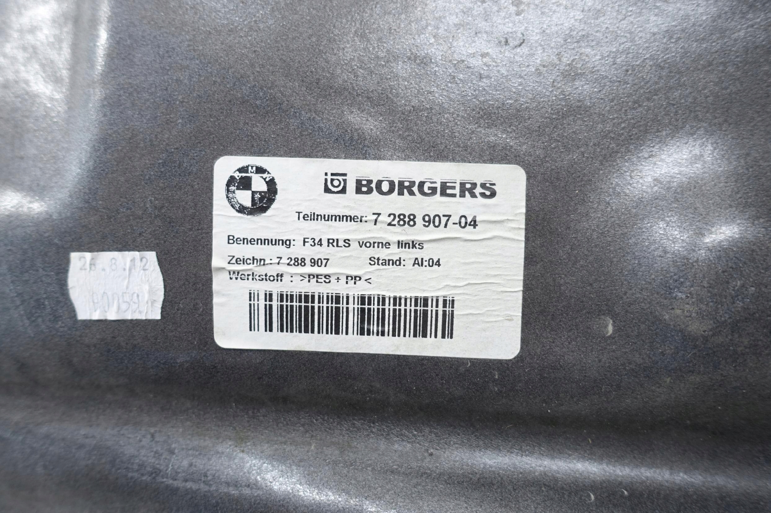 mudguard left left front front BMW 3 GT F34