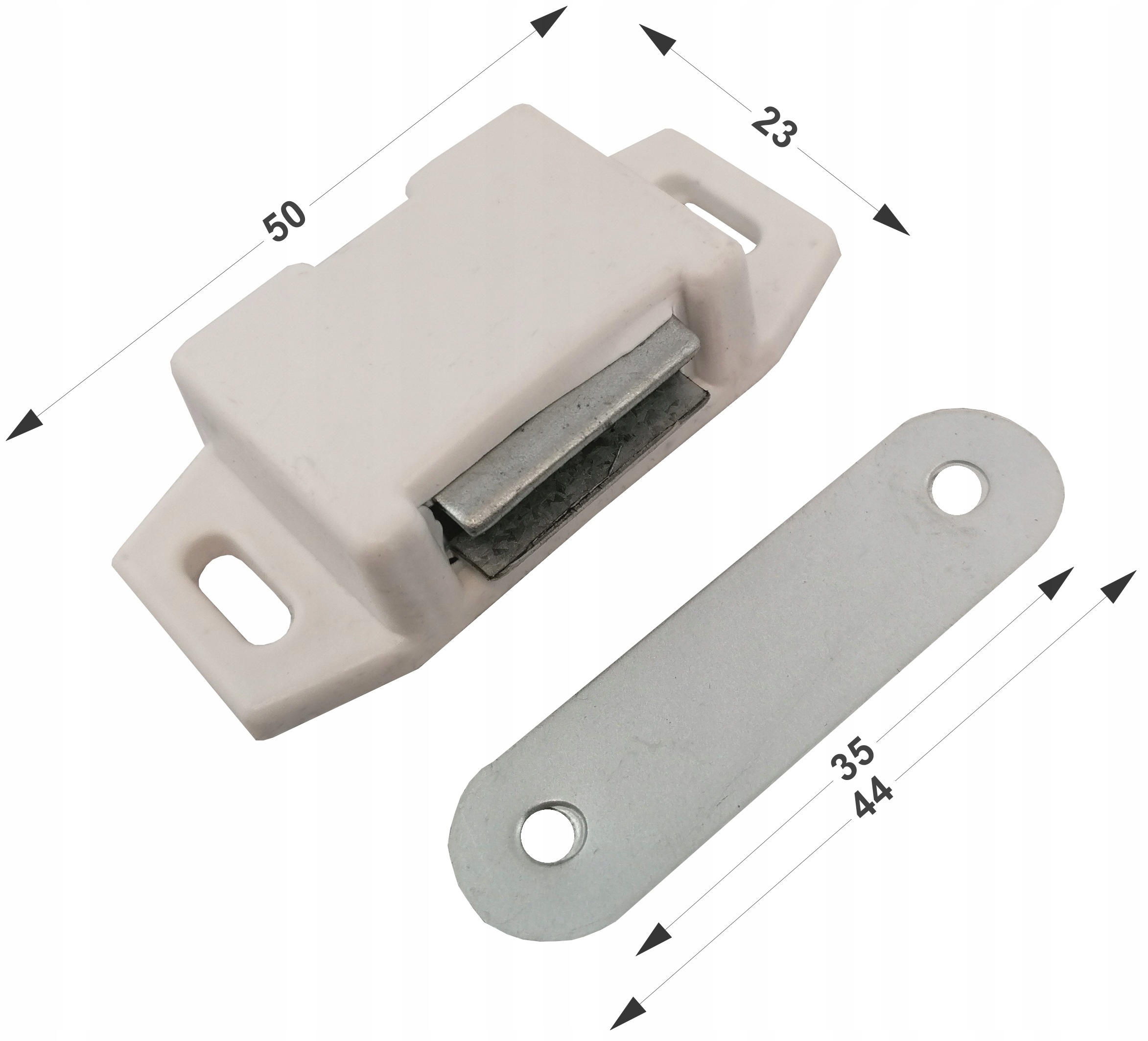 ZAMEK MAGNETYCZNY ZATRZASK MEBLOWY MAGNES BIAŁY Marka inna