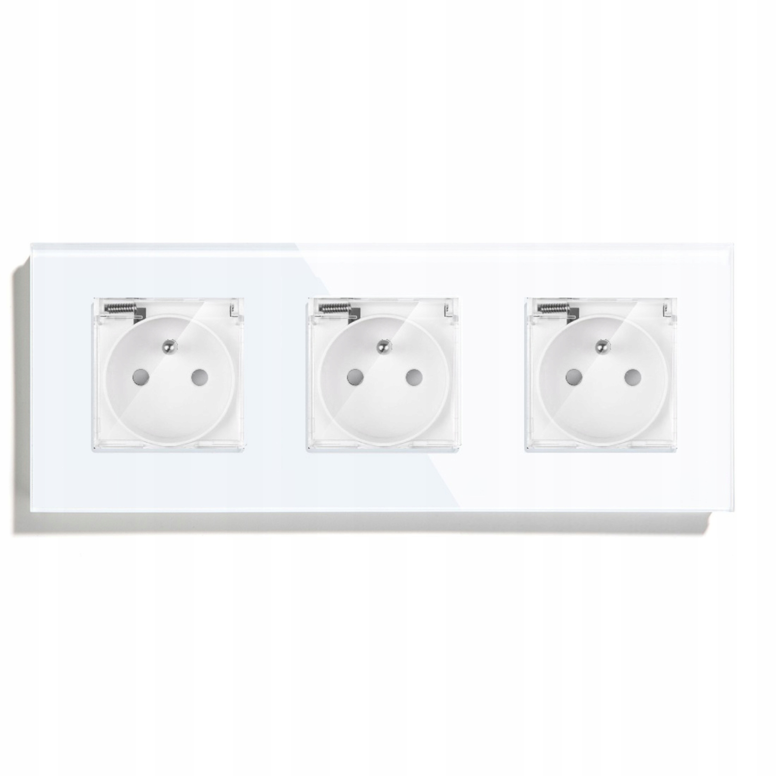 Elektrická Zásuvka Skleněná Trojitá Hermetická Koupelnová S Klapkou