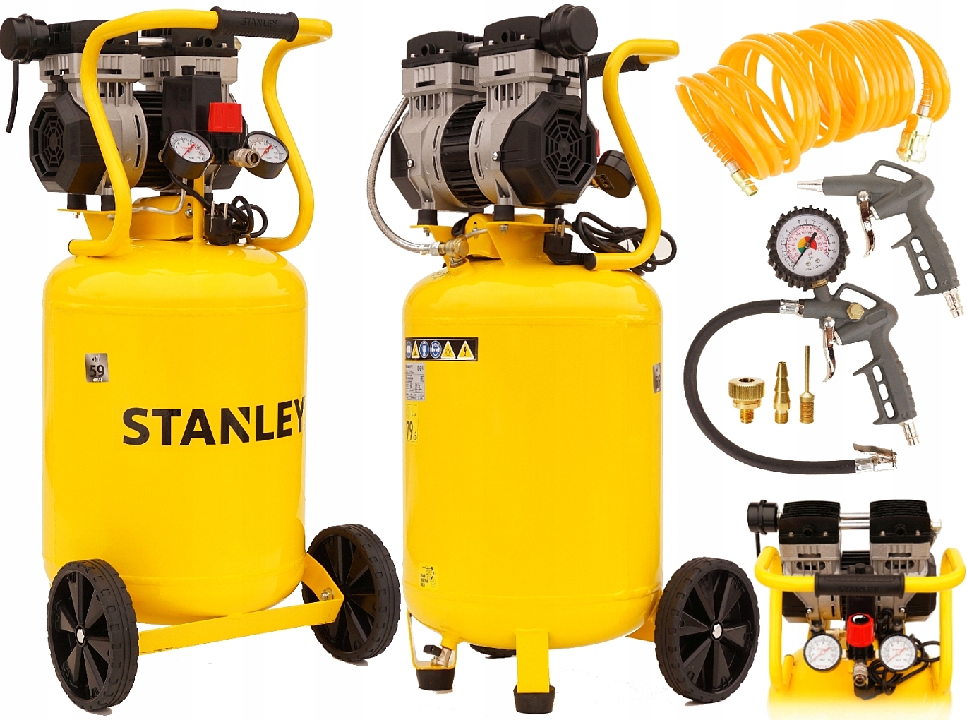 

Stanley Kompresor Bezolejowy 50L 59dB Cichy zestaw