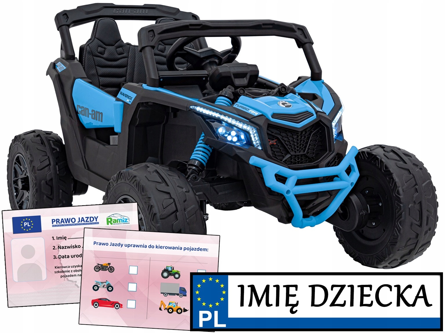 auto na akumulator dla dzieci At Can-am Maverick 4x200W Tablica Imienna