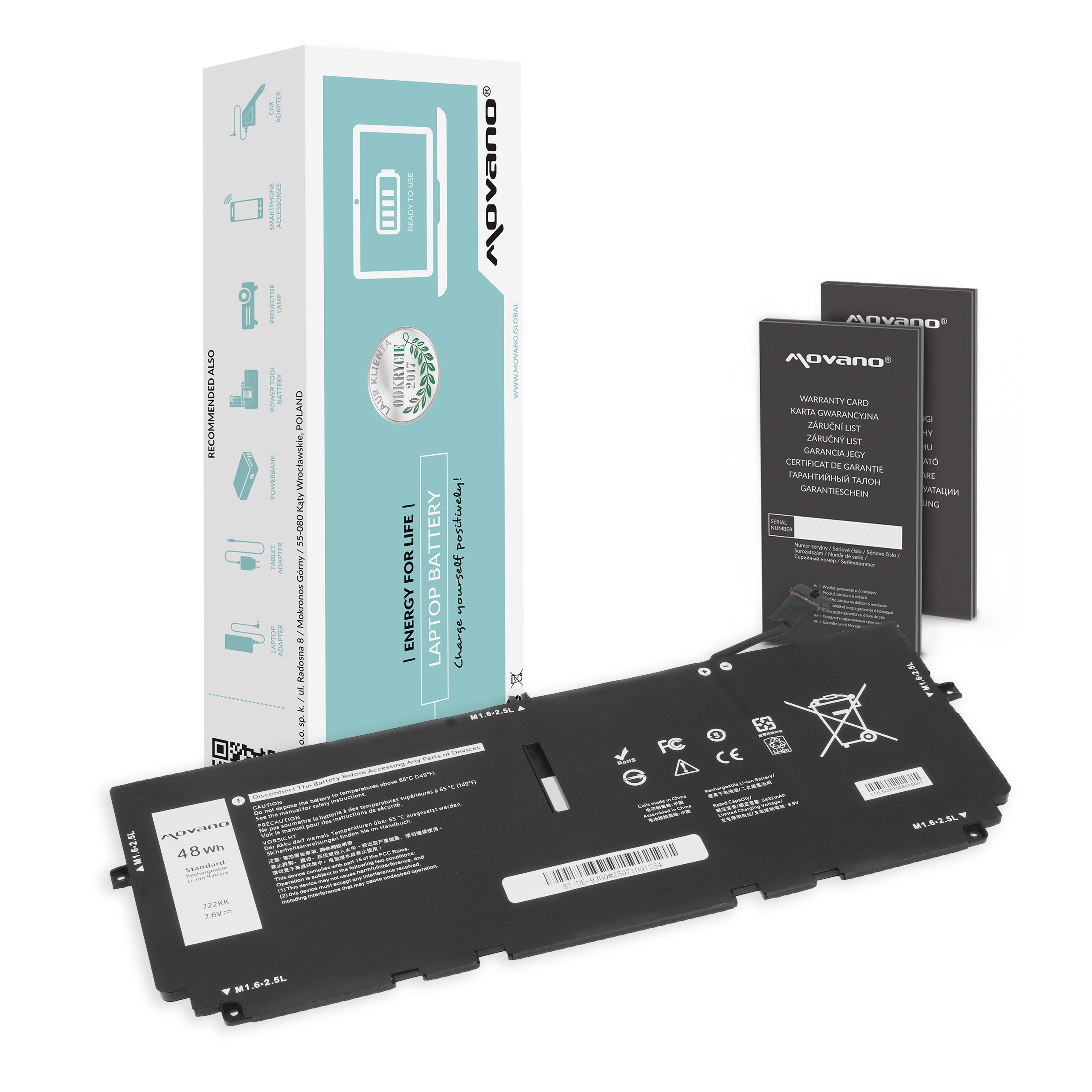 Bateria 722KK do Dell Xps 13 9300, 9310, 9380