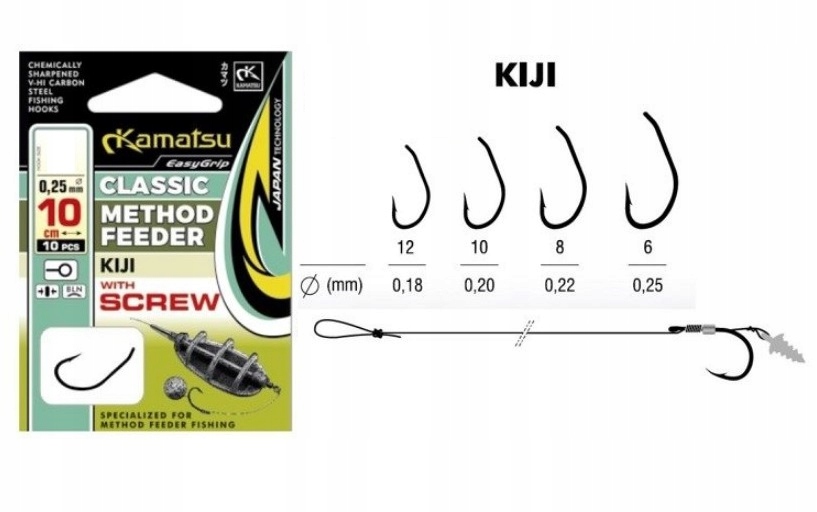 Haczyk Nr 6 Gotowe Przypony Method Feeder Kiji 10cm Czarne Kamatsu