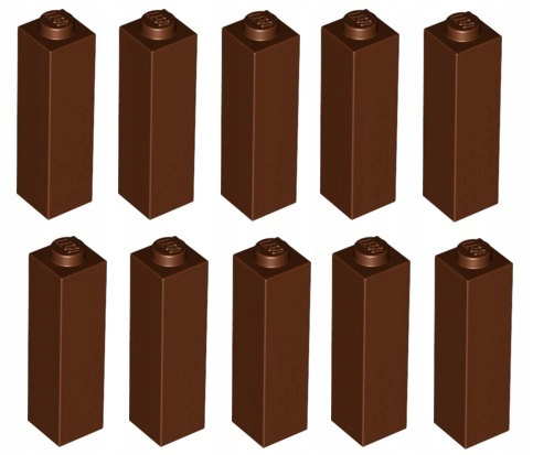 

Lego cegła słupek 1x1x3 brązowy 10 szt. 14716 Nowy