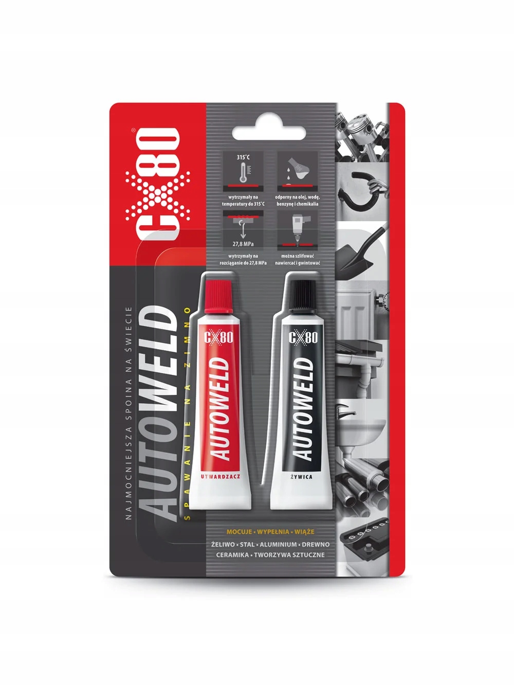 CX-80 CX80 Auto Weld Klej Epoksydowy Spawanie Na Zimno Dwuskładnikowy 2x27g