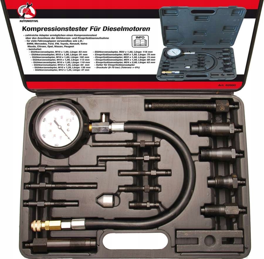 Skúšobník kompresného tlaku 0-70 bar