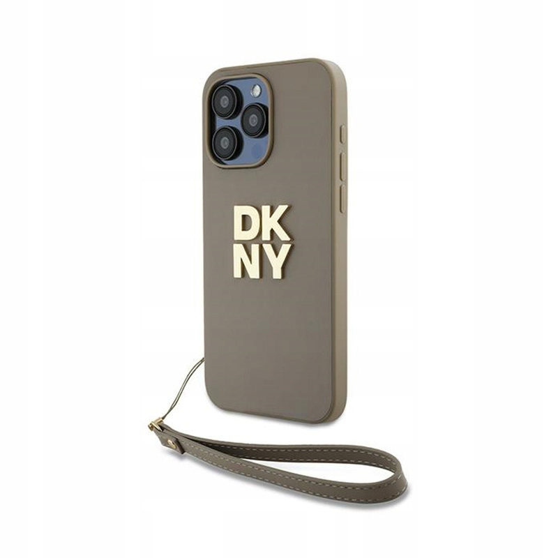 Dkny Wrist Strap Stock Logo Pouzdro pro iPhone 15 Pro Max (béžové)
