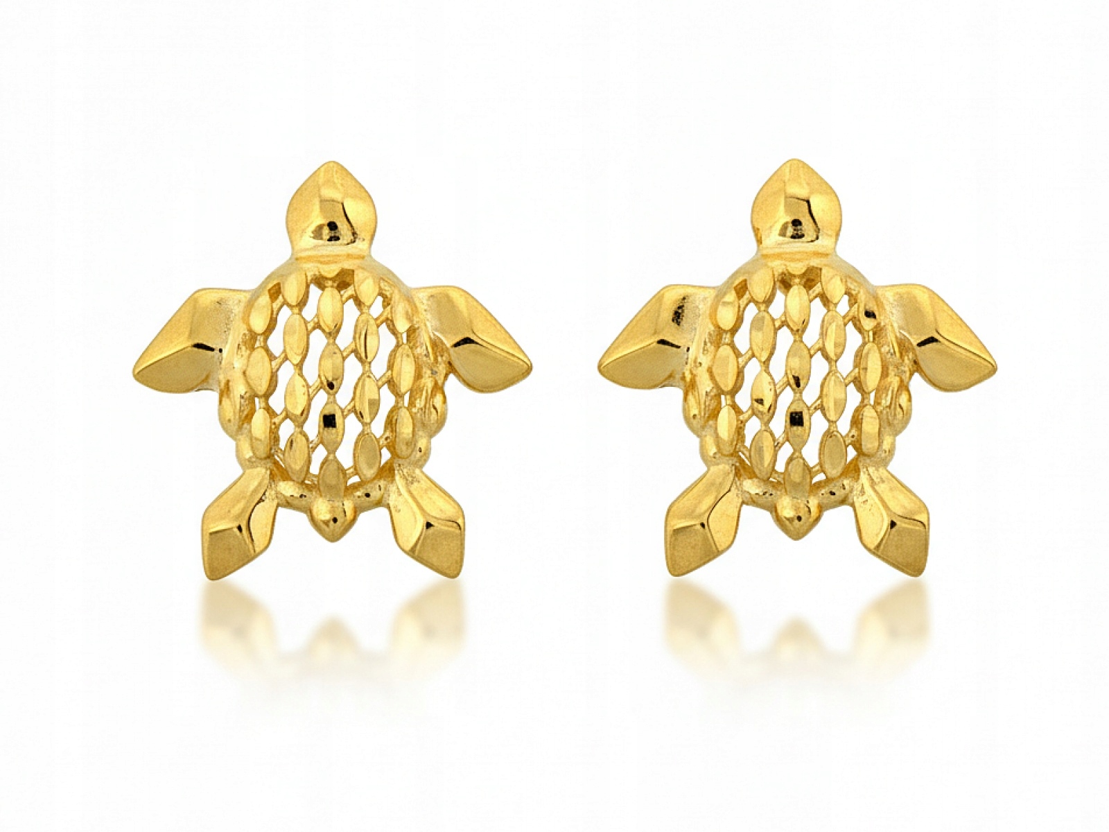 Dámské Náušnice Zlaté 585, ažurové želvové zapínání, kolík, ideální na jaro