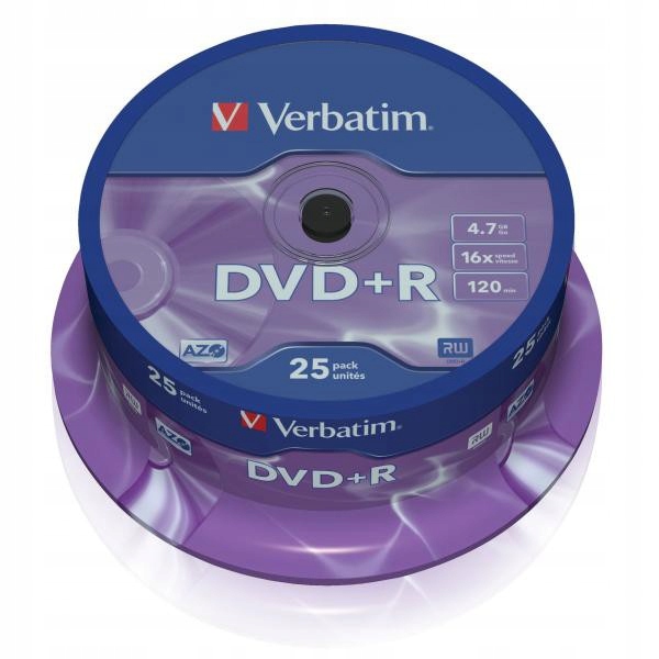 Płyta Verbatim Dvd+r Azo, 4,7GB, Prędkość 16X